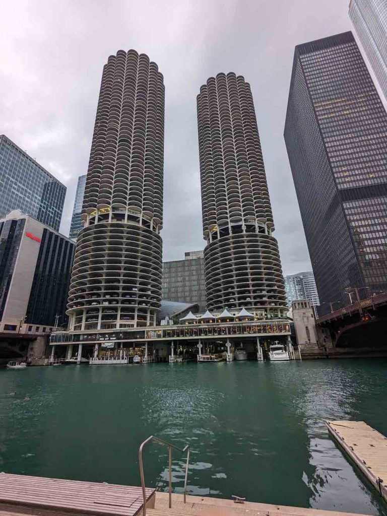 View of Marina City from the Chicago River