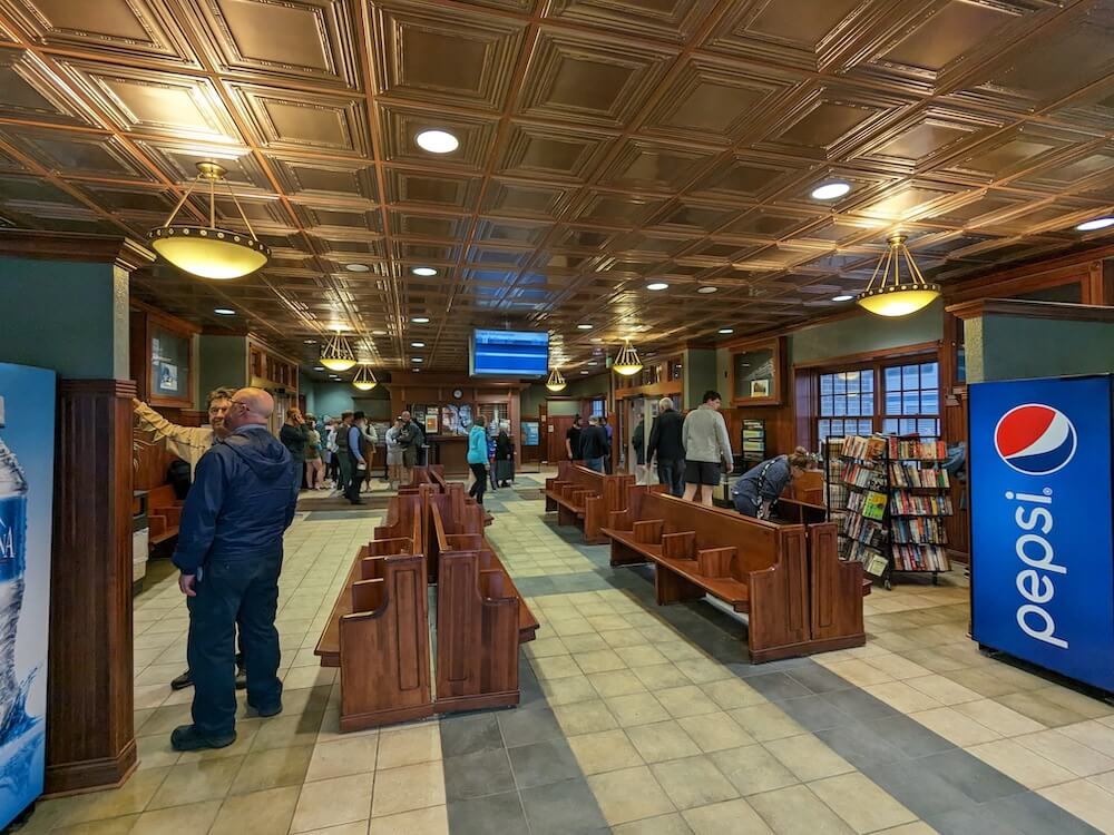 Interior of Minot Amtrak station